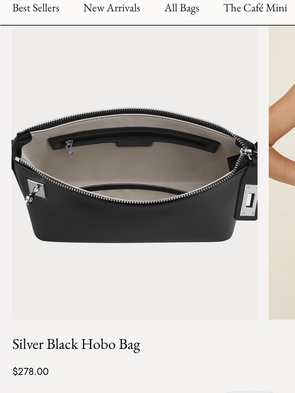 Verified NY black and silver hobo bag - Picture 8 of 11